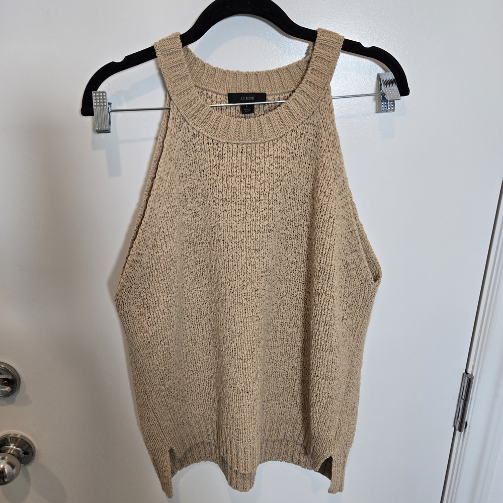 J. Crew Sleeveless Halter Knit Top in Oatmeal